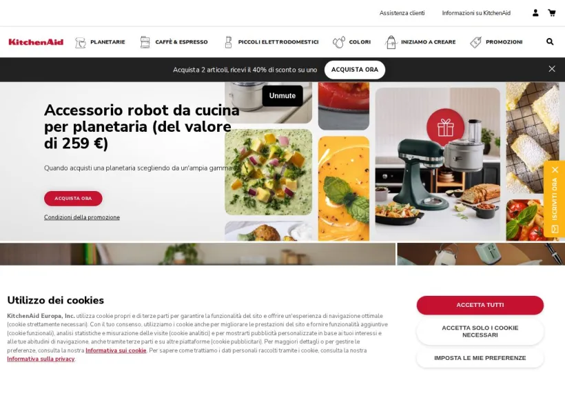 Schermata della pagina offerta di KitchenAid