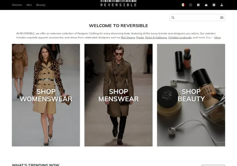 Schermata della pagina offerta di Reversible