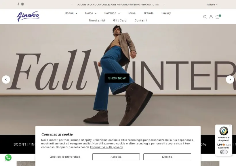 Schermata della pagina offerta di Ginevra Calzature