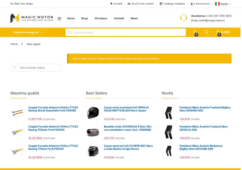 Schermata della pagina offerta di Magicmotor.net