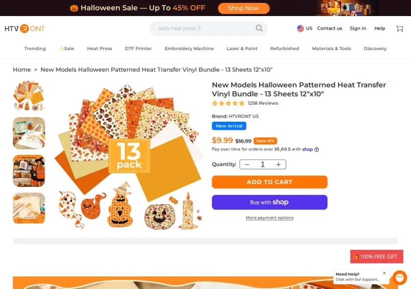 Schermata della pagina offerta di HTVRont