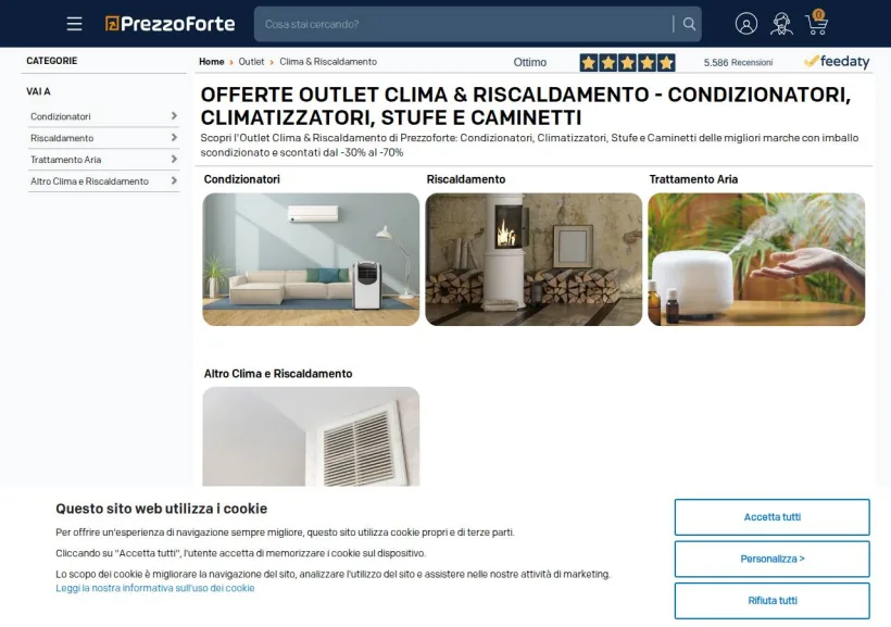 Schermata della pagina offerta di PrezzoForte