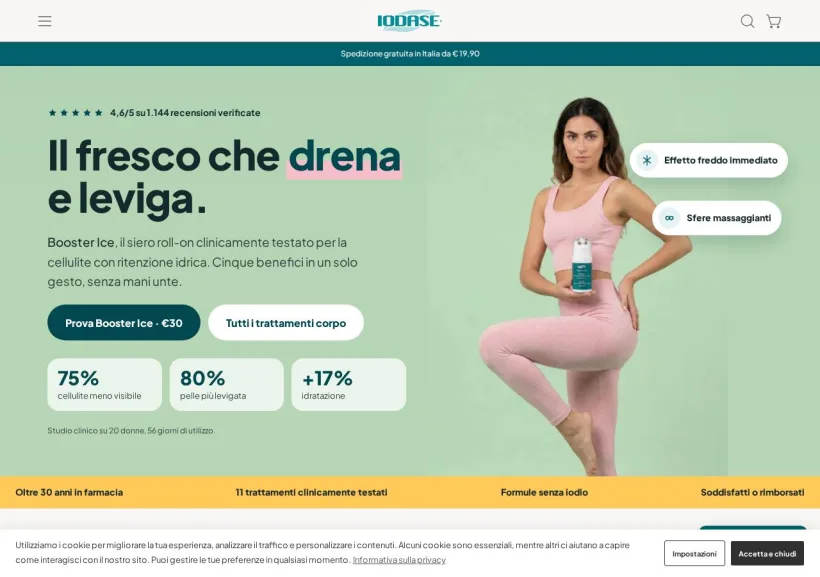 Schermata della pagina offerta di Iodase