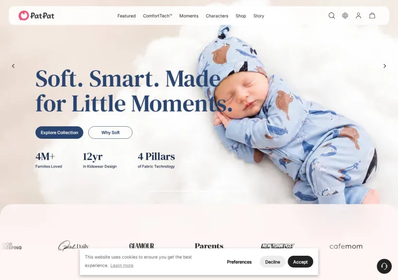 Schermata della pagina offerta di PatPat