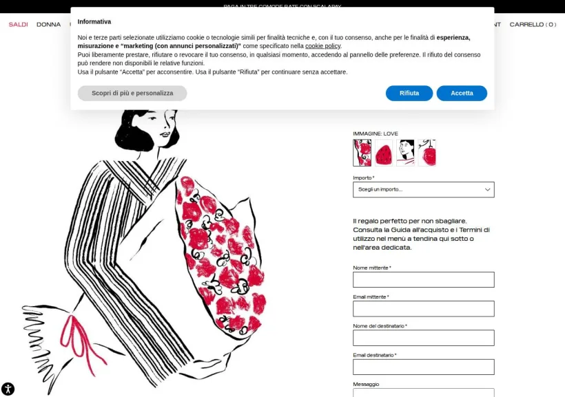 Schermata della pagina offerta di Imperial Fashion