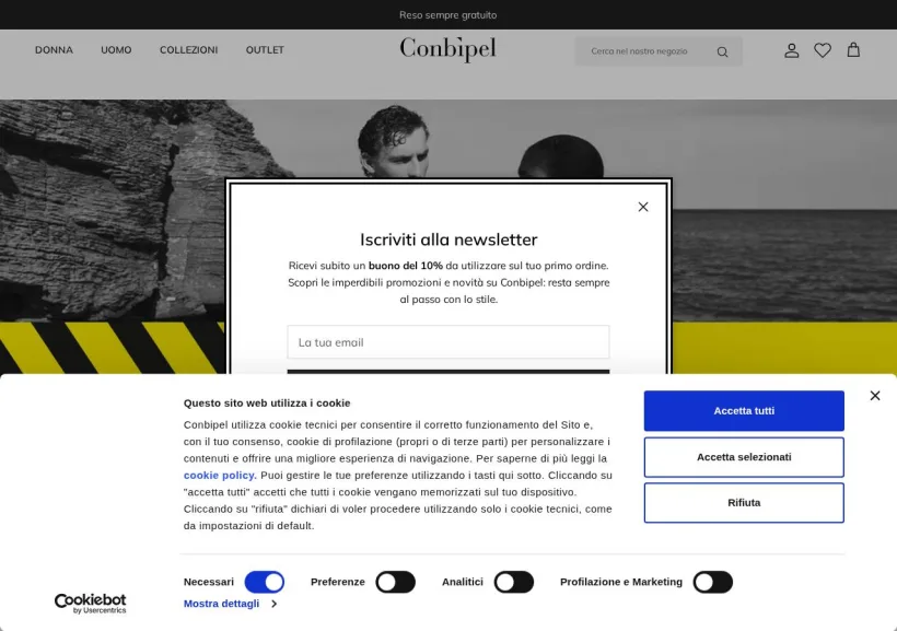 Schermata della pagina offerta di Conbipel