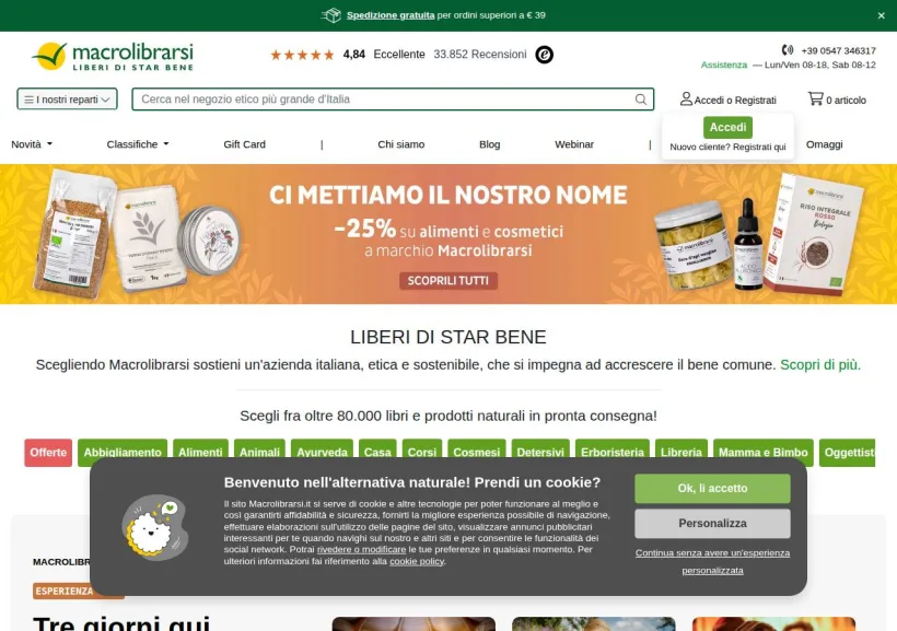 Schermata della pagina offerta di Macrolibrarsi