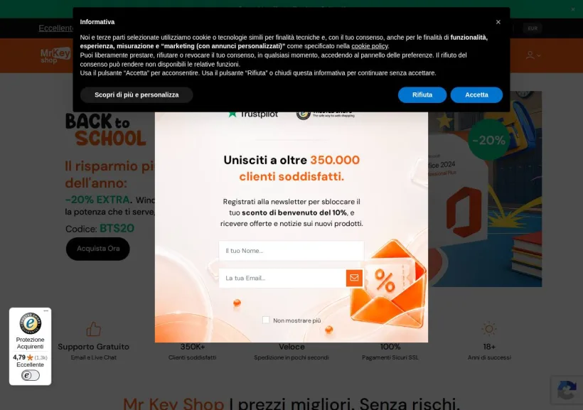 Schermata della pagina offerta di Mr. KeyShop