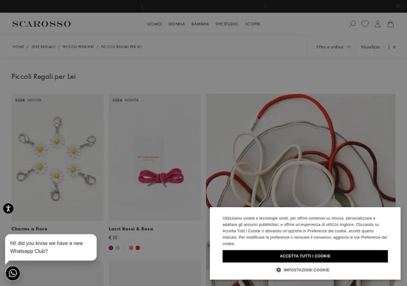 Schermata della pagina offerta di Scarosso