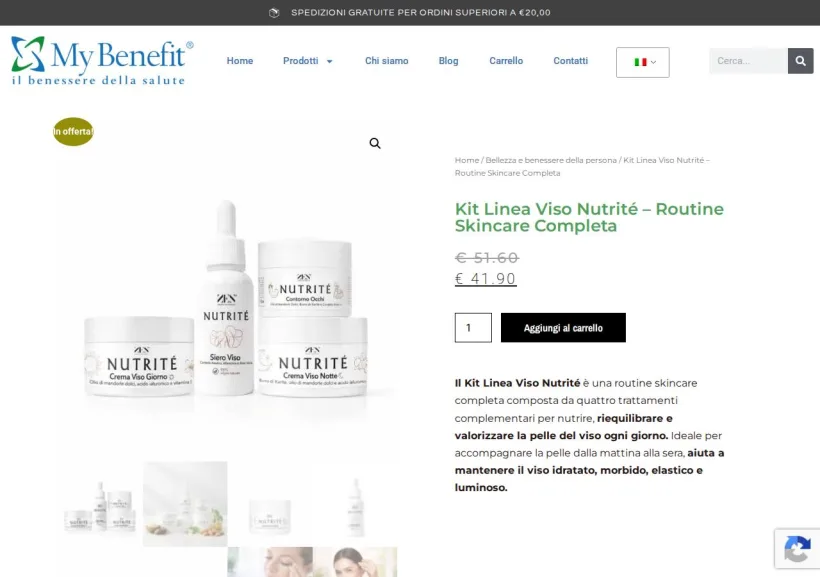 Schermata della pagina offerta di MyBenefit