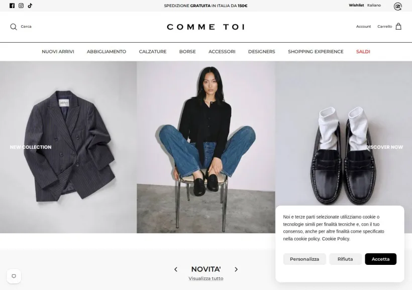 Schermata della pagina offerta di Comme Toi