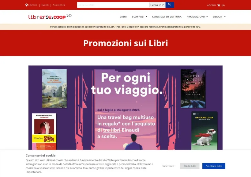 Schermata della pagina offerta di Librerie Coop
