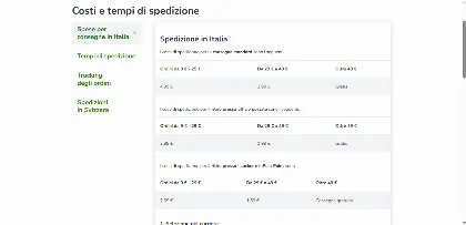 Costi di spedizione