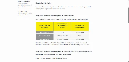 Costi di spedizione